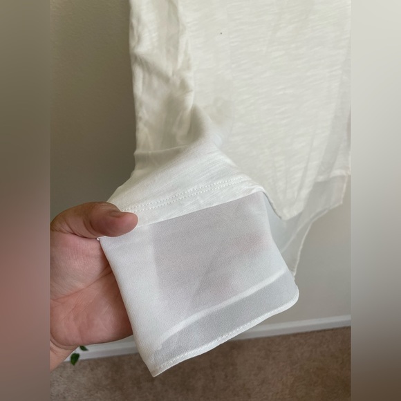 DG2 White Sheer Ruffle Top - Picture 6 of 10